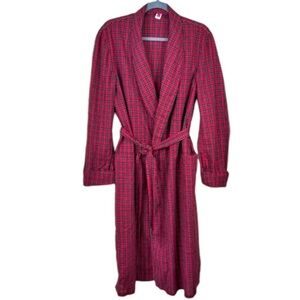 Men's Red Plaid Robe with Belt